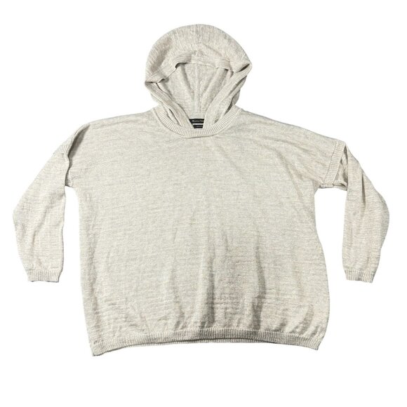 Massimo Dutti Womens Beige Knit Hoodie Sweater Medium Made In Italy - Picture 1 of 5